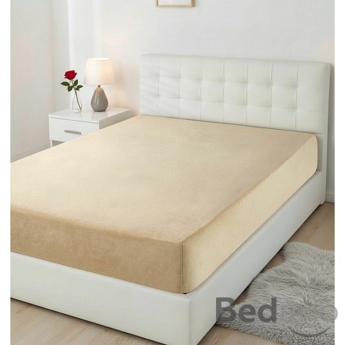 Mikroplyšové prostěradlo 180x200 Elegance - Světle béžová