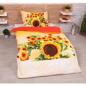 3D povlečení 140x200+70x90 Svazek slunečnic