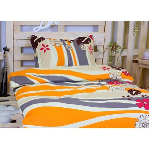 Bavlněné povlečení DELUXE 140x200+70x90 Orange Botany