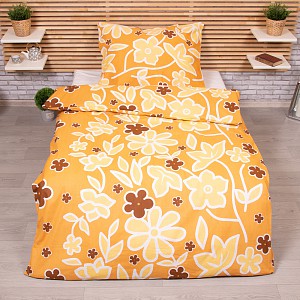 BAVLNĚNÉ POVLEČENÍ DELUXE 140x200+70x90 Žluté květy