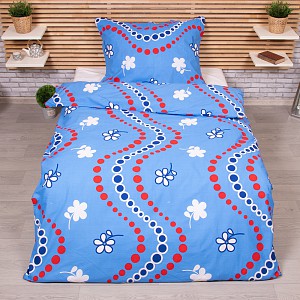 Bavlněné povlečení 140x200+70x90 Modré kuličky