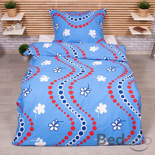 Bavlněné povlečení 140x200+70x90 Modré kuličky