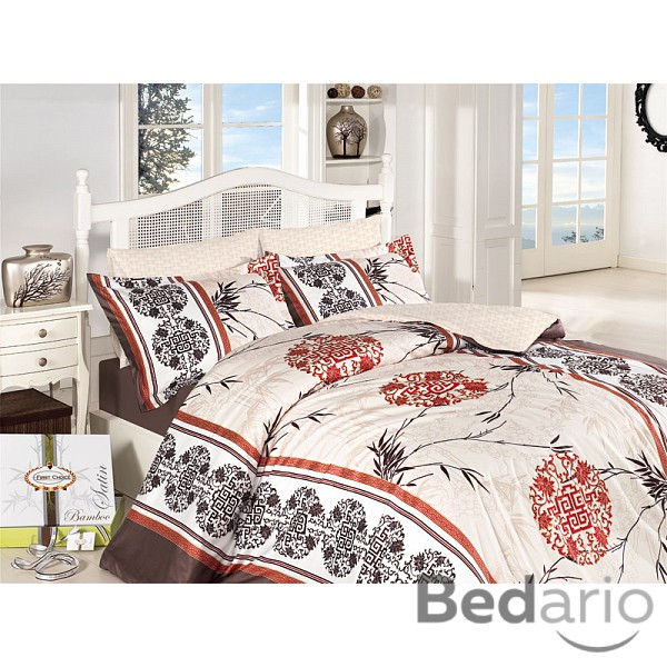 Luxusní bambusové povlečení 70x90 + 140x200 - Luna Red