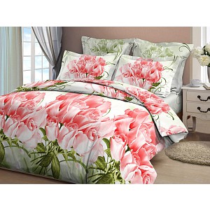 Bavlněné povlečení Růže korálová 140x200+70x90