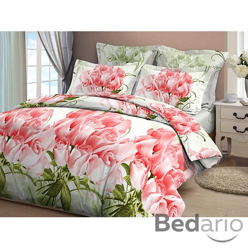 Bavlněné povlečení Růže korálová 140x200+70x90