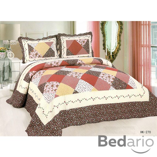 Přehoz na postel s povlaky na polštářky 230x250 + 2x50x70 Tours