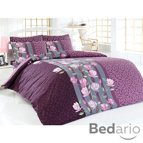 Bavlněné povlečení CARMINE fialová 140x200+70x90