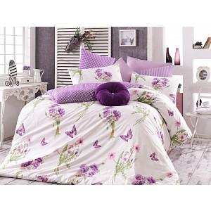 Bavlněné povlečení NATALI lila 140x200+70x90