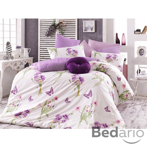 Bavlněné povlečení NATALI lila 140x200+70x90