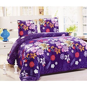 Mikroplyšové povlečení Premium 220x200 + 70x90 Violet Flower
