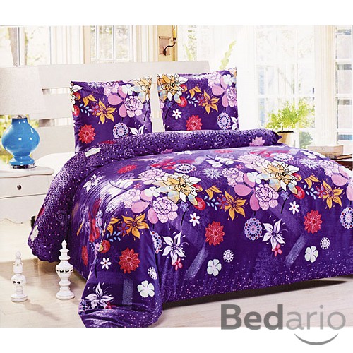 Mikroplyšové povlečení Premium 220x200 + 70x90 Violet Flower