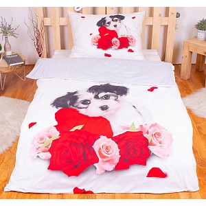 3D povlečení 140x200+70x90 Štěňátko