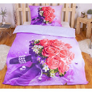 3D povlečení 140x200+70x90 Kytice