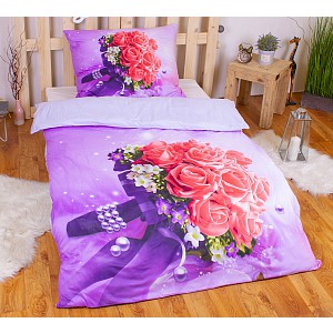 3D povlečení 140x200+70x90 Kytice
