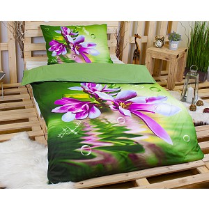 3D povlečení 140x200+70x90 Květ