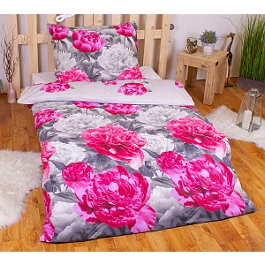 Bavlněné povlečení PIVOŇKY 220x200+2x70x90