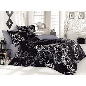 Saténové povlečení ATLANTIS šedý 220x200+2x70x90