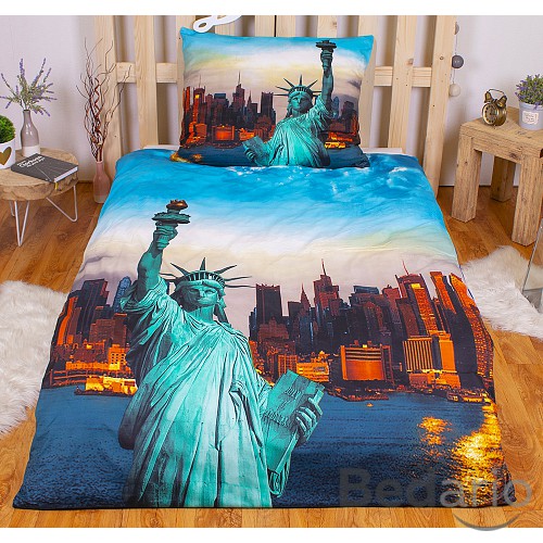 3D povlečení 140x200+70x90 Socha svobody