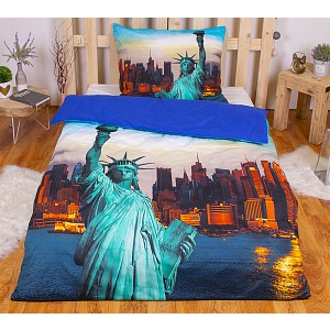 3D povlečení 140x200+70x90 Socha svobody