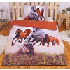 3D povlečení 140x200+70x90 Divocí koně