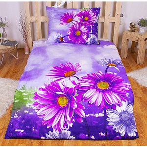 3D povlečení 140x200+70x90 Kopretiny