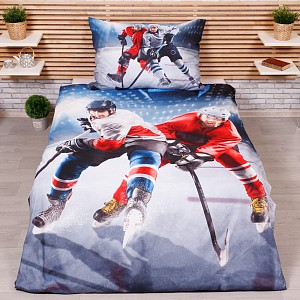 3D povlečení 140x200+70x90 Hokej