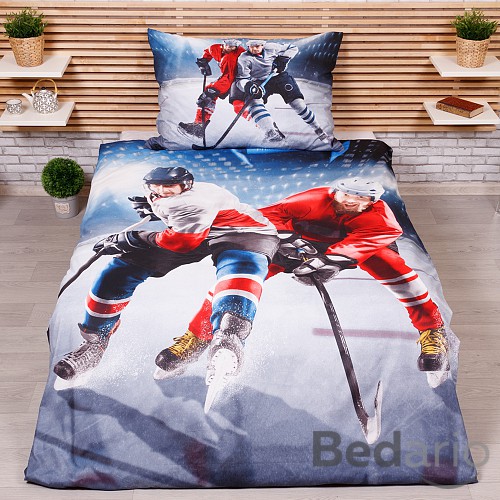3D povlečení 140x200+70x90 Hokej