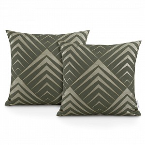 Sada povlaků na polštáře OXFORD PIRAMIDES 45x45 2 ks - Khaki