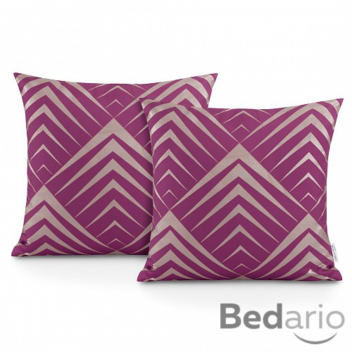 Sada povlaků na polštáře OXFORD PIRAMIDES 45x45 2 ks - Fialová