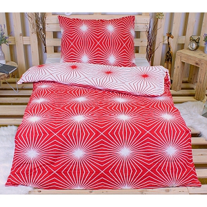 Krepové povlečení Paprsek červený 140x200+70x90