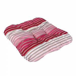 Sedák s provázky 40x40 Růžové pruhy
