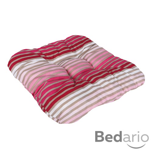 Sedák s provázky 40x40 Růžové pruhy