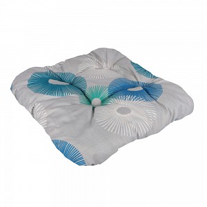 Sedák s provázky 40x40 Modrobílé kruhy