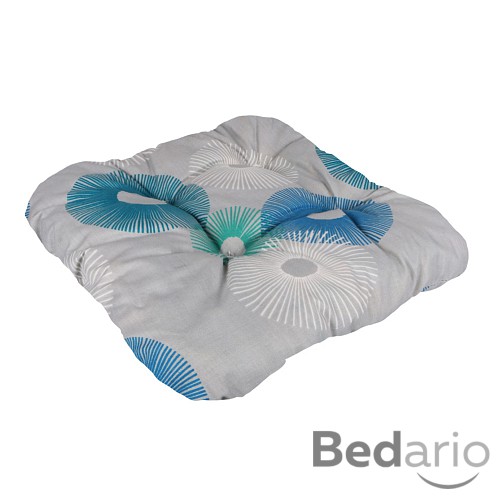 Sedák s provázky 40x40 Modrobílé kruhy