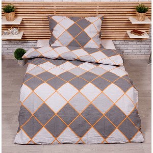 Krepové povlečení Deluxe 140x200+70x90 Káry tmavě šedé