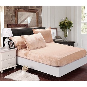 Mikroplyšové prostěradlo 220x200 Elegance - Béžová