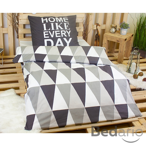 Bavlněné povlečení 140x200+70x90 Home grey