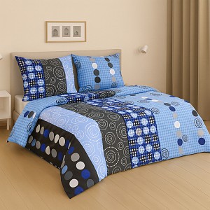 Francouzské povlečení 220x200+2x70x90 Circles modré