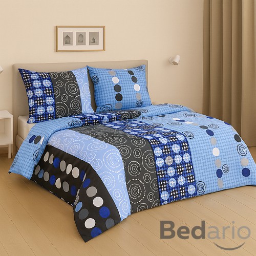 Francouzské povlečení 220x200+2x70x90 Circles modré