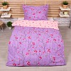Prodloužené bavlněné povlečení 140x220+70x90 Fleur fialová