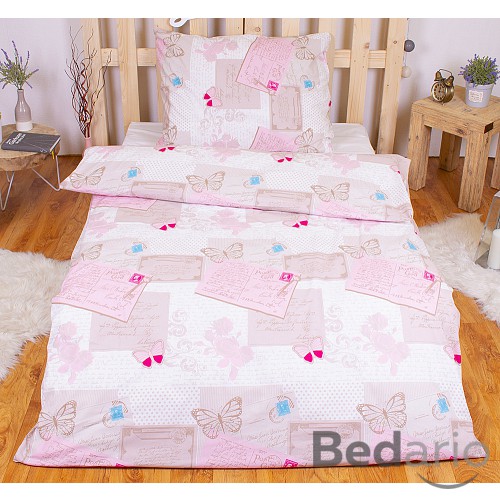 Prodloužené bavlněné povlečení 140x220+70x90 Zamilované psaní