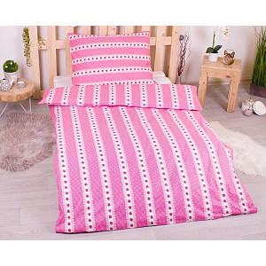 Prodloužené bavlněné povlečení 140x220+70x90 Barunka malinová