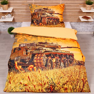 3D povlečení 140x200+70x90 Tank