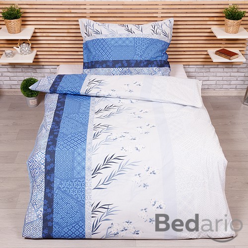 Bavlněné povlečení 140x200+70x90 Naďa modrá