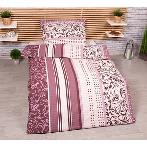 Bavlněné povlečení 140x200+70x90 Miranda bordó