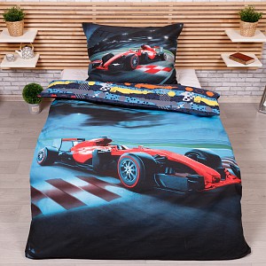 3D bavlněné povlečení 140x200+70x90 Formule