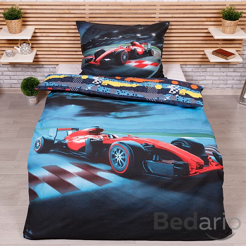 3D bavlněné povlečení 140x200+70x90 Formule