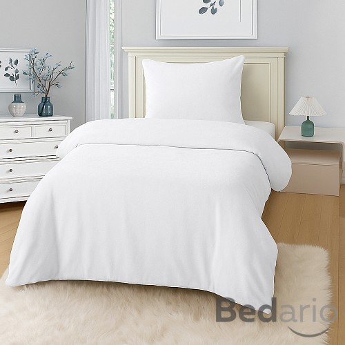 Jednobarevné bavlněné povlečení 140x200+70x90 Bílé