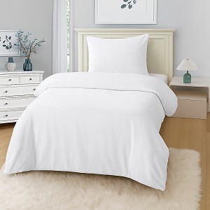Jednobarevné prodloužené bavlněné povlečení 140x220+70x90 Bílé