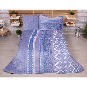 Francouzské mikroplyšové povlečení Premium 220x200+2x70x90 Orient blue